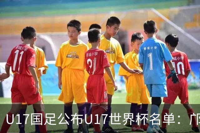 U17国足公布U17世界杯名单：邝兆镭万项领衔 11月20日首战西班牙